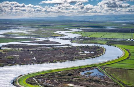 Aerial view of the Sacramento-San Joaquin Delta