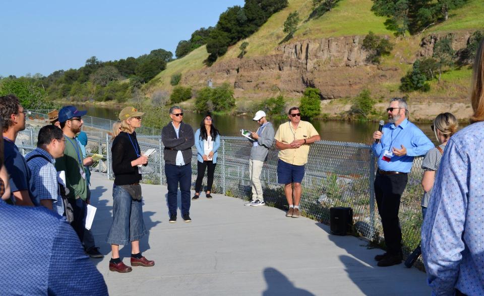 Photo shows participants on our Water 101 one-day tour near the American River. 