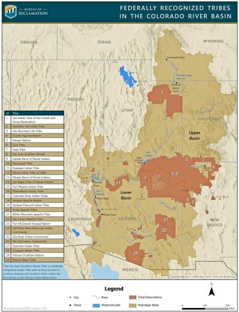 Map of Colorado River Basin tribal lands