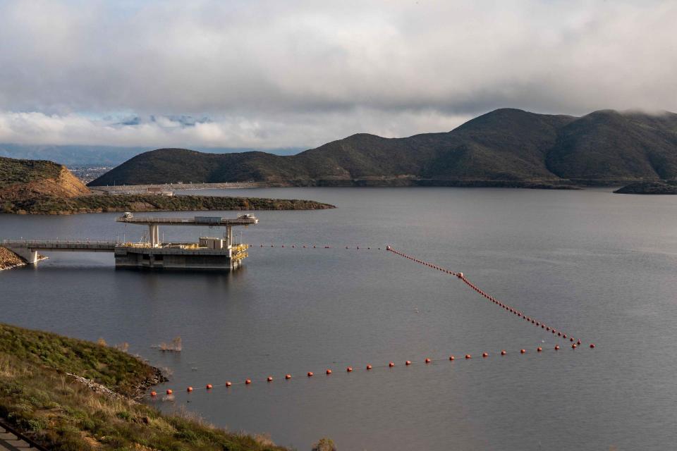 MWD's Diamond Valley Lake, in Inland Southern California. The reservoir provides a cushion for MWD in years of drought. 