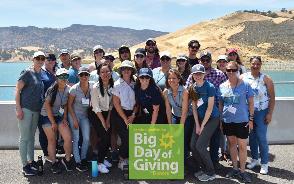 Image shows members of Water Leaders cohort standing at Los Vaqueros Reservoir