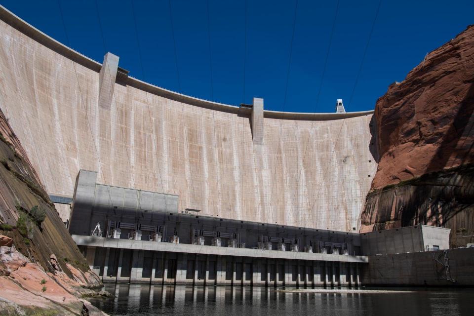 At 710 feet, Glen Canyon Dam is the second highest concrete-arch dam in the United States. 