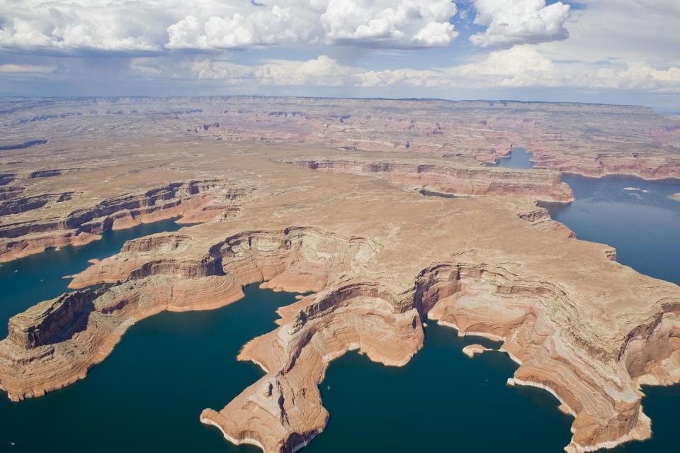 Aerial view of Lake Powell, at the southern end of the Upper Colorado River Basin.
