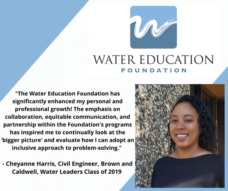 Cheyanne Harris, graduate of our Water Leader program 