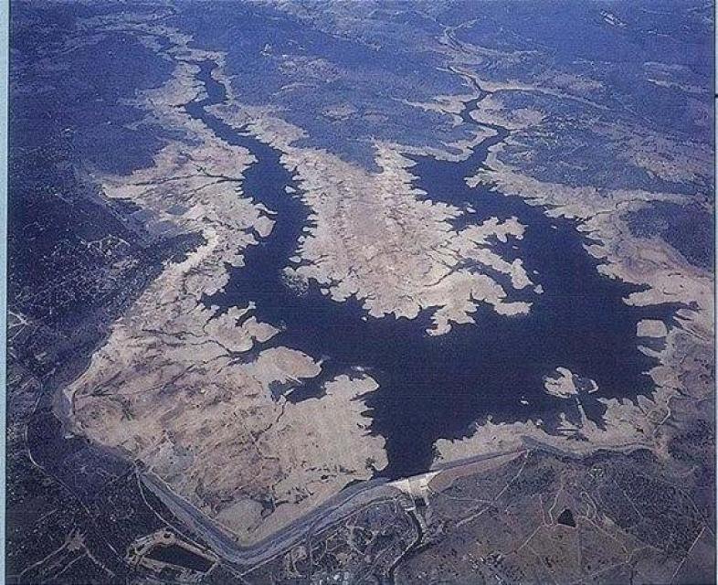 Folsom Lake during the 2015 drought.