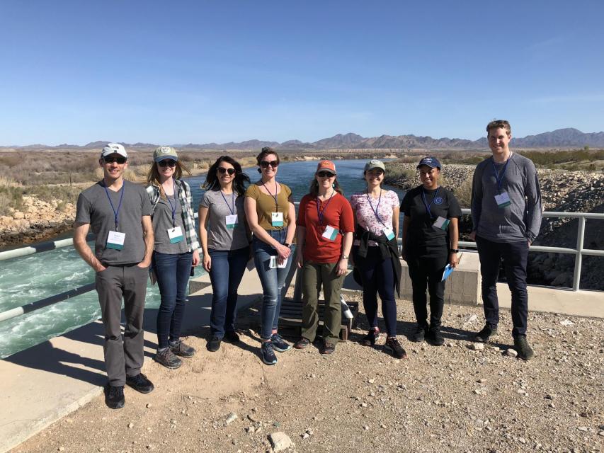 Members of our Water Leaders class gather along the Colorado River.
