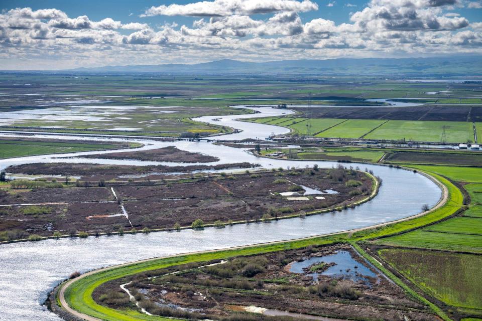 Sacramento-San Joaquin Delta as seen from the air.