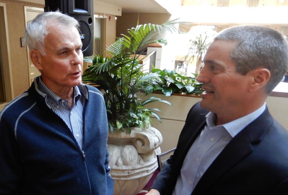 Mike Chrisman, a former California Natural Resources Secretary, with current Resources Secretary Wade Crowfoot at the Foundation's 2019 Water Summit. 