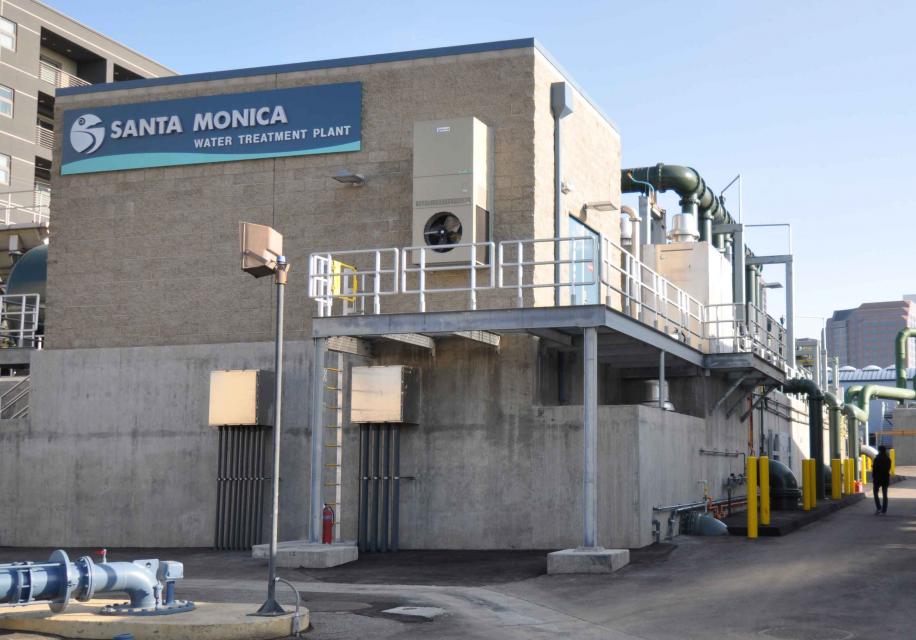 Santa Monica city water treatment facility. The city hopes an array of measures large and small -- from  stormwater capture and groundwater cleanup to residential rain barrels and tighter conservation measures  -- will help it become water independent. 