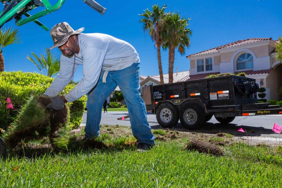 The Southern Nevada Water Authority offers rebates of $3 for every square foot of grass replaced with water-smart landscaping. 
