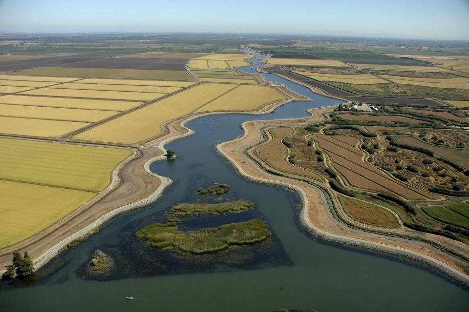 Aerial view of part of the Sacramento-San Joaquin Delta.