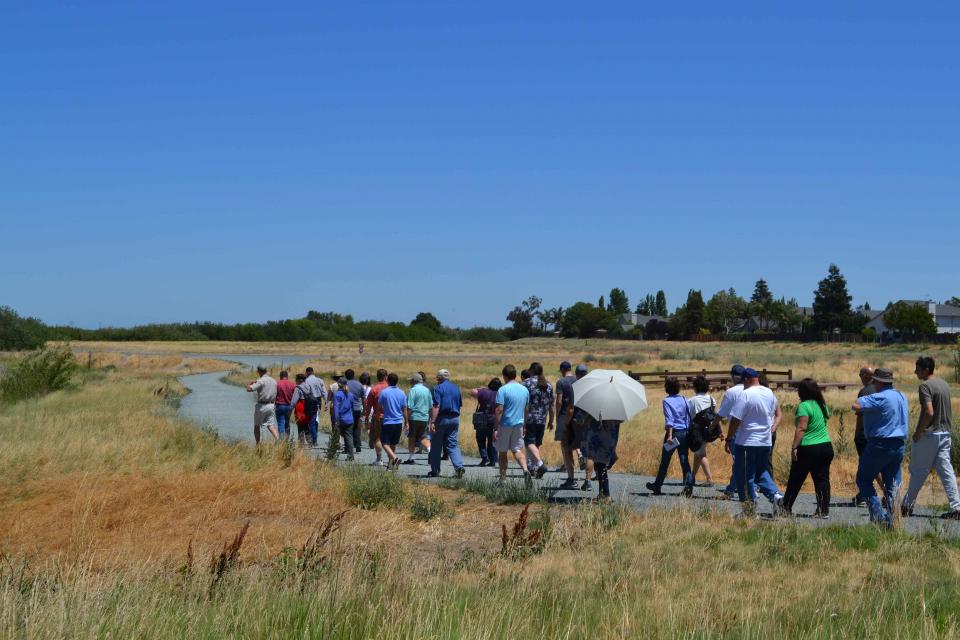 Visitors explore Big Break Regional Shoreline in Oakley. 