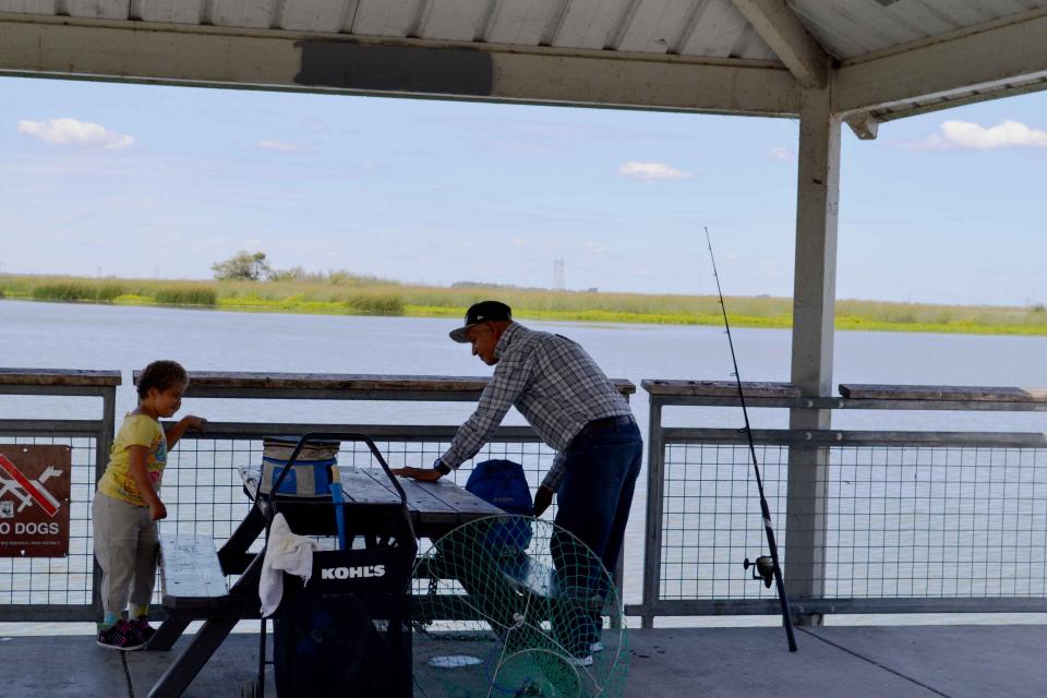 Fishing at Big Break Regional Shoreline in Oakley. 