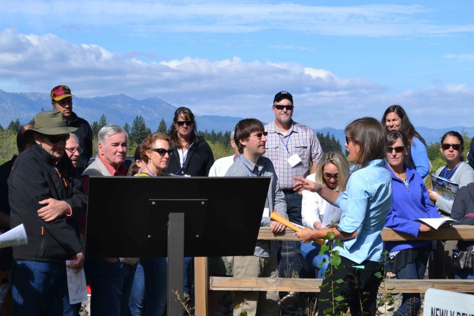 Meghan Kelly from the Nevada Tahoe Conservation District explains how Burke Creek, one of the many creeks feeding into Lake Tahoe, has been restored to its natural function.