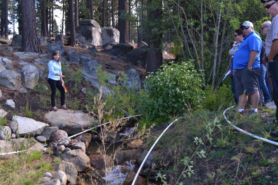 Meghan Kelly from the Nevada Tahoe Conservation District explains how Burke Creek, one of the many creeks feeding into Lake Tahoe, has been restored to its natural function.