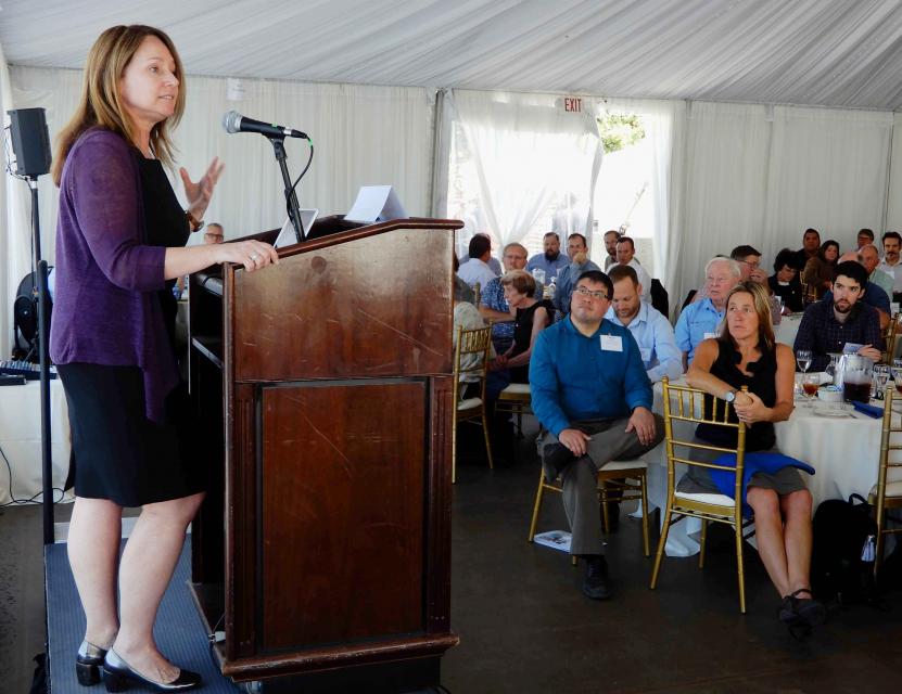 Bureau of Reclamation Commissioner Brenda Burman, speaking at the Water Education Foundation's 2018 Water Summit in Sacramento.