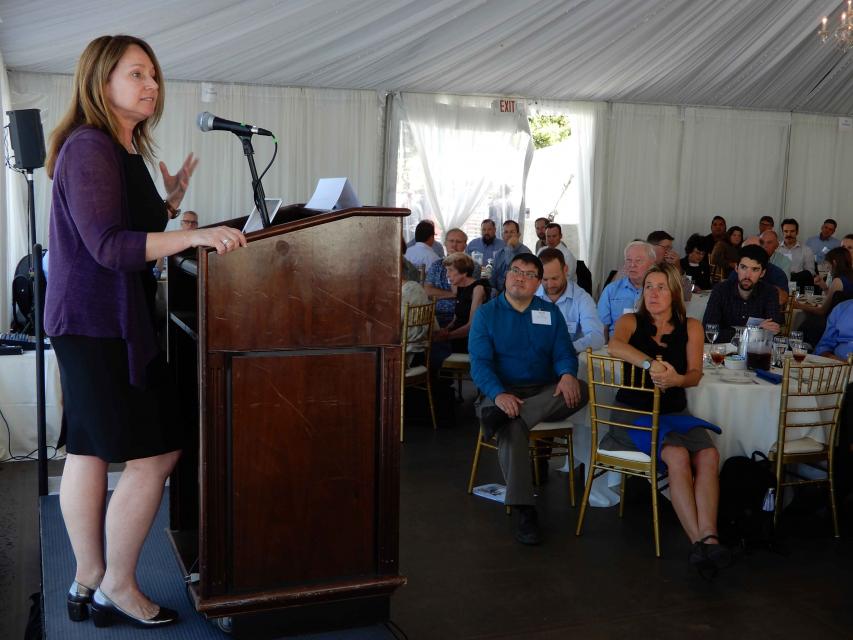 Bureau of Reclamation Commissioner Brenda Burman addresses an audience at the Water Education Foundation's Water Summit Sept. 20 in Sacramento. 