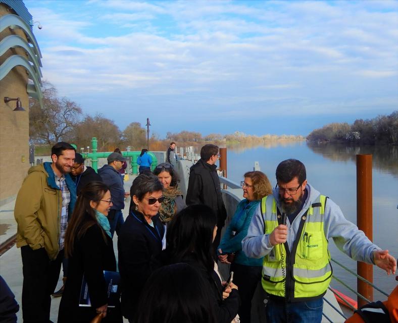 Image shows participants on an earlier Water 101 water tour.