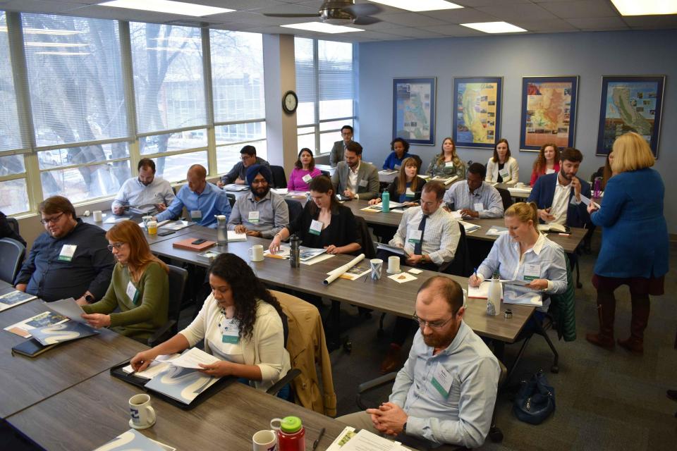 Members of the 2020 Water Leaders class gather for their orientation at the Foundation office. 