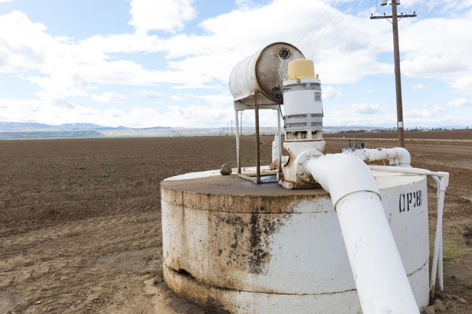 Groundwater pumps like the one pictured here have been an important tool for San Joaquin Valley farmers. But a reliance on groundwater for irrigation has left many San Joaquin Valley aquifers in a state of overdraft – some critically.