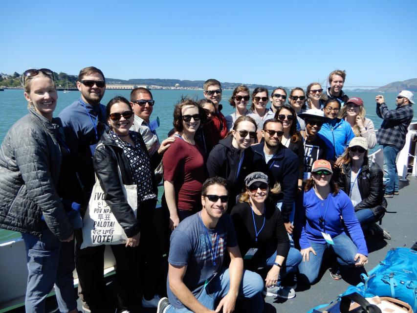 2019 Water Leaders class on ferry ride during Bay-Delta Tour.