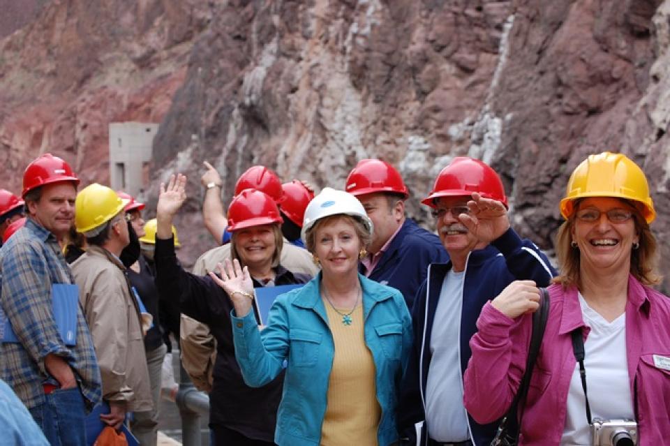 Lower Colorado River Tour participants at Hoover Dam.