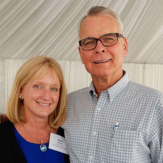 Mike Chrisman, the new president of the Water Education Foundation’s board of directors, with Executive Director Jenn Bowles at the Foundation's 2018 Water Summit in Sacramento.