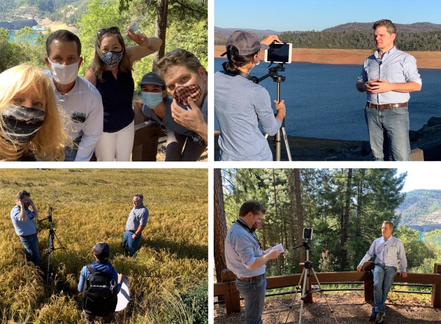 Water Education Foundation staff on the road filming for the Northern California Tour. 