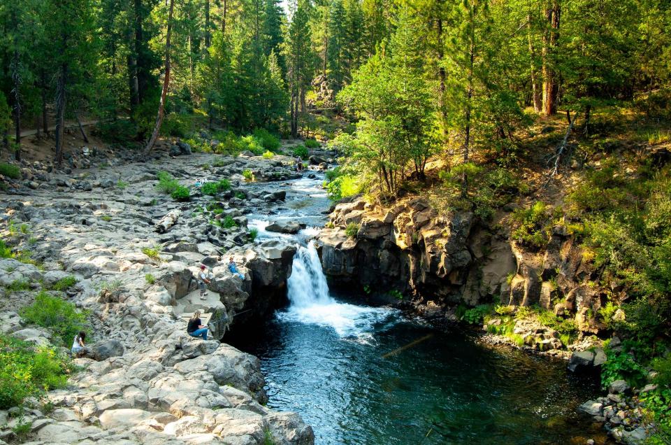 People fish along the McCloud River