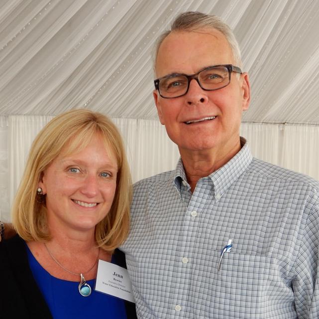 Mike Chrisman and Executive Director Jenn Bowles at the  Foundation's 2018 Water Summit in Sacramento.