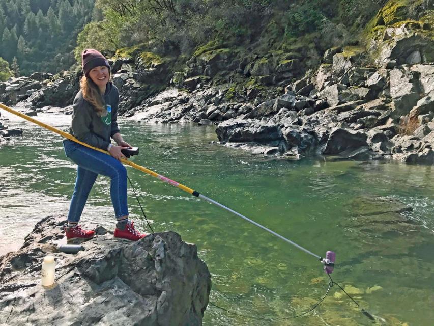 Water sampling on South Yuba River